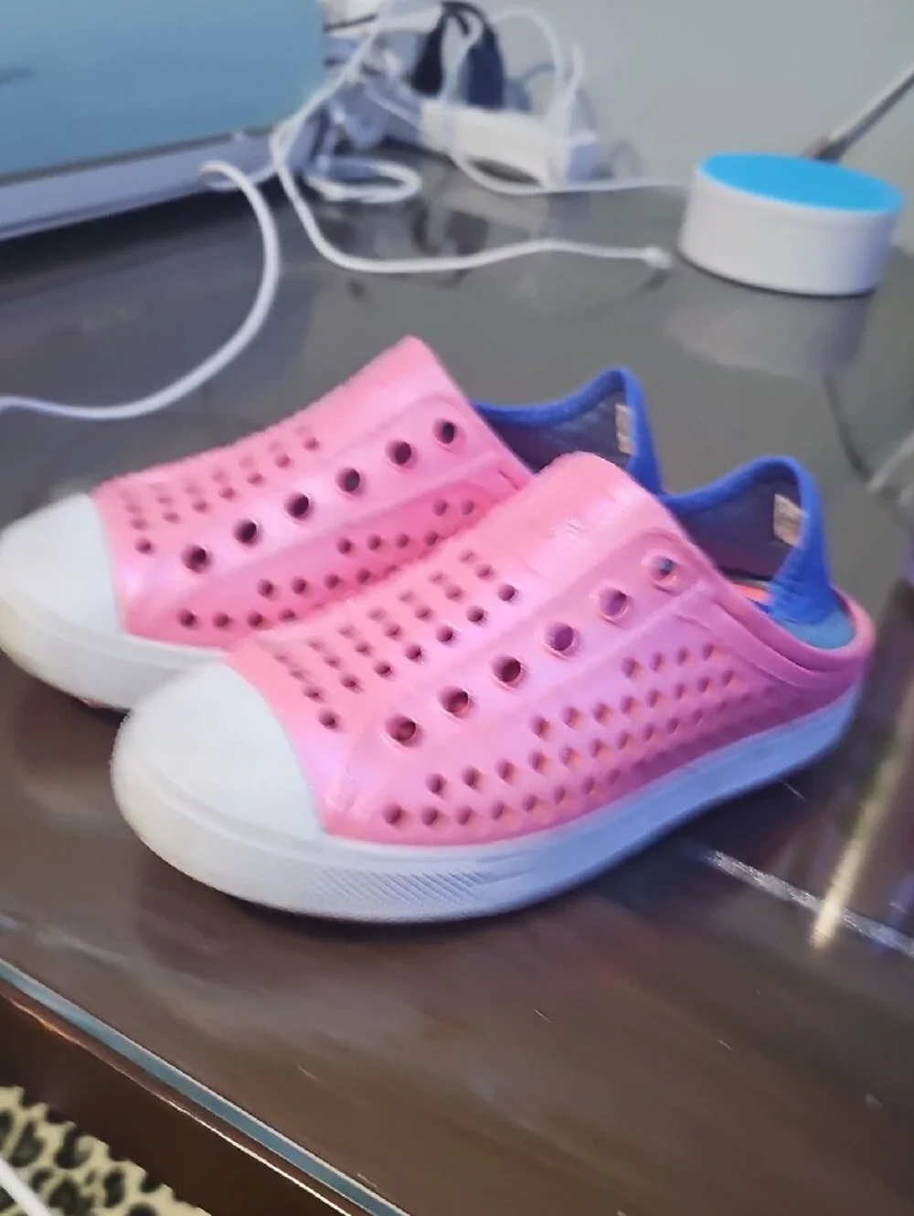 Skechers Pink Slip-On Kids Water Shoes with White Toe